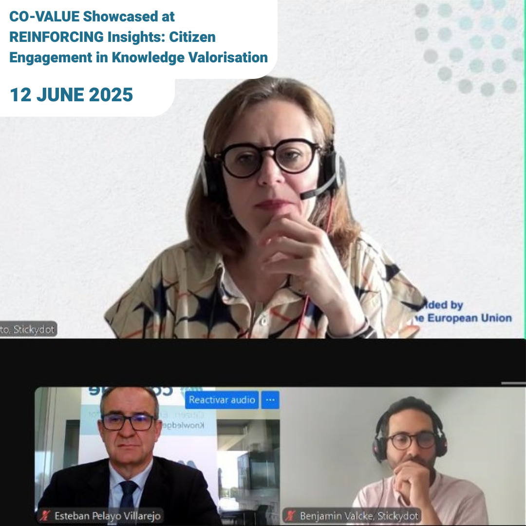 CO-VALUE Promoted at REINFORCING Insights: Citizen Engagement for Knowledge Valorisation