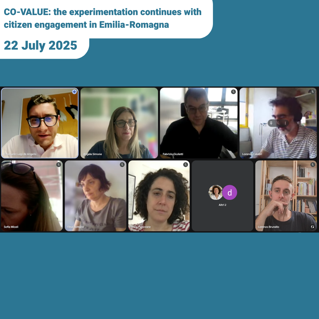CO-VALUE: the experimentation continues with citizen engagement in Emilia-Romagna