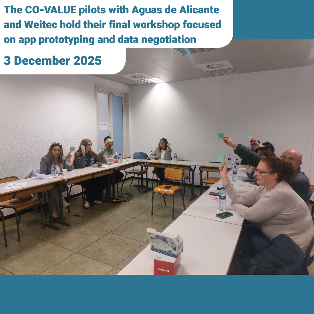 The CO-VALUE pilots with Aguas de Alicante and Weitec hold their final workshop focused on app prototyping and data negotiation